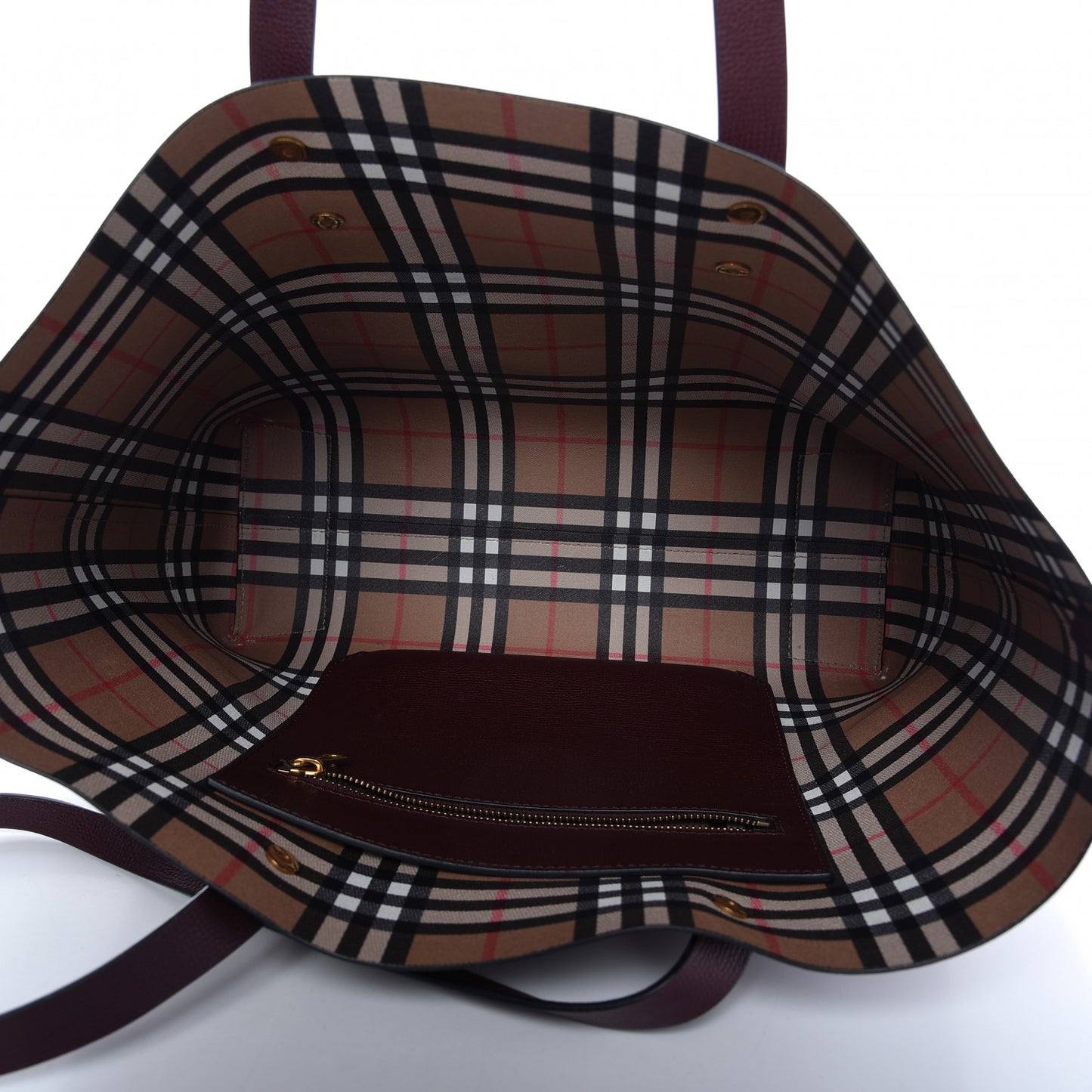 Calfskin Crest Embossed Small Tote Burgundy