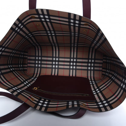 Burberry Calfskin Crest Embossed Small Tote Burgundy 5 of 9