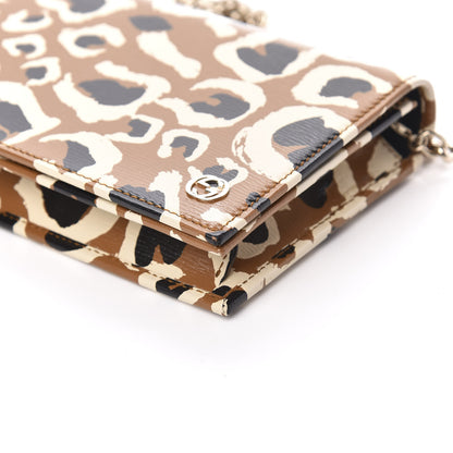 Gucci Patent Leopard Print Betty Chain Wallet Tobacco Black 8 of 9