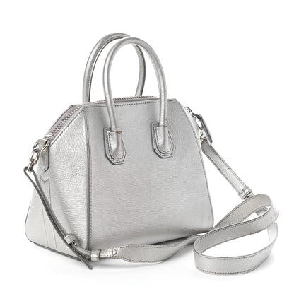 Givenchy Metallic Sugar Goatskin Mini Antigona Silver 3 of 16