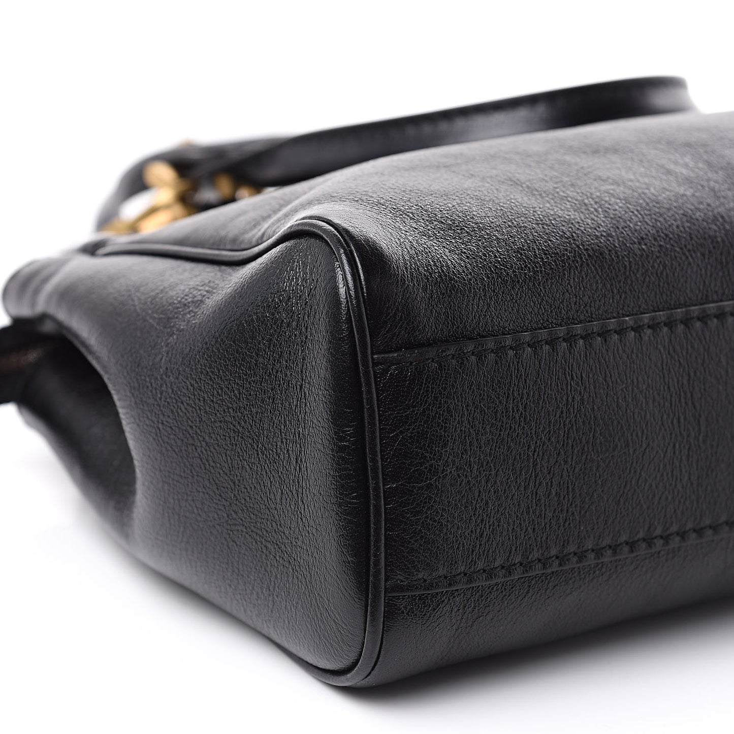 Calfskin Medium Re(Belle) Top Handle Bag Black