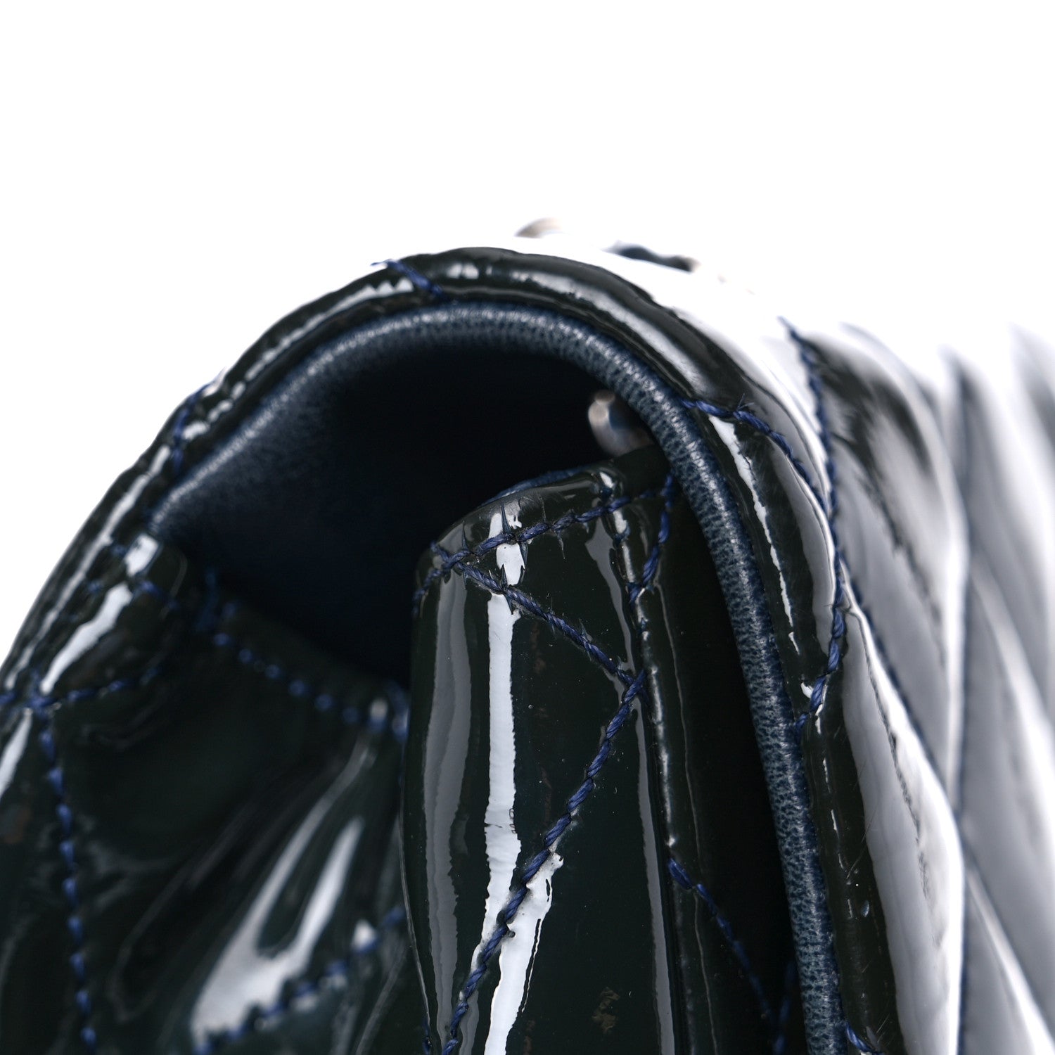Chanel Patent Quilted Jumbo Single Flap Navy 14 of 18