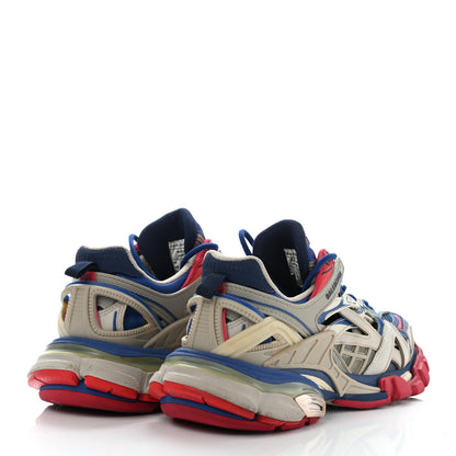 Balenciaga Rubber Mesh Bi-Color Womens Track.2 Open Sneakers 35 Beige Blue Red 4 of 17