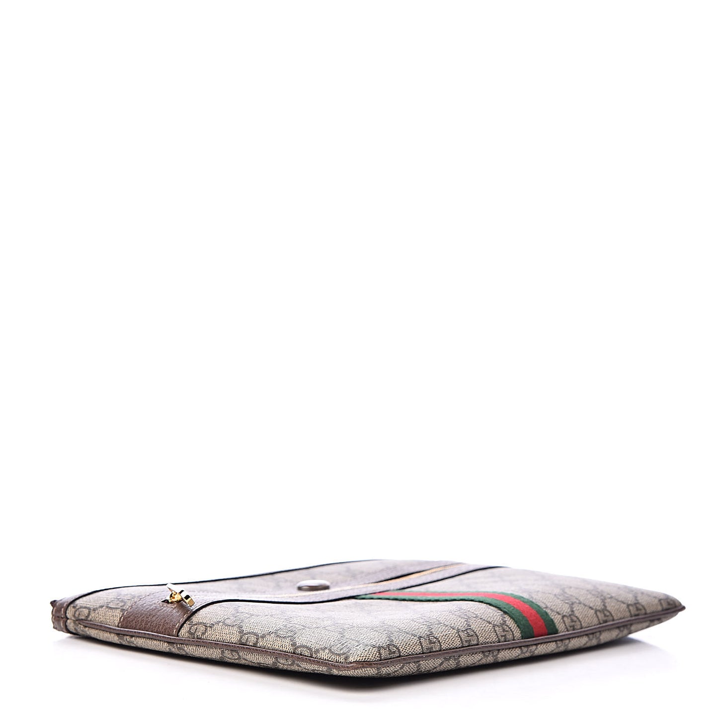 GG Supreme Monogram Large Ophidia Pouch Clutch Brown