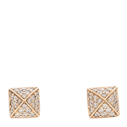 Hermes 18K Rose Gold Diamond Clou d'H Stud Earrings 1 of 5