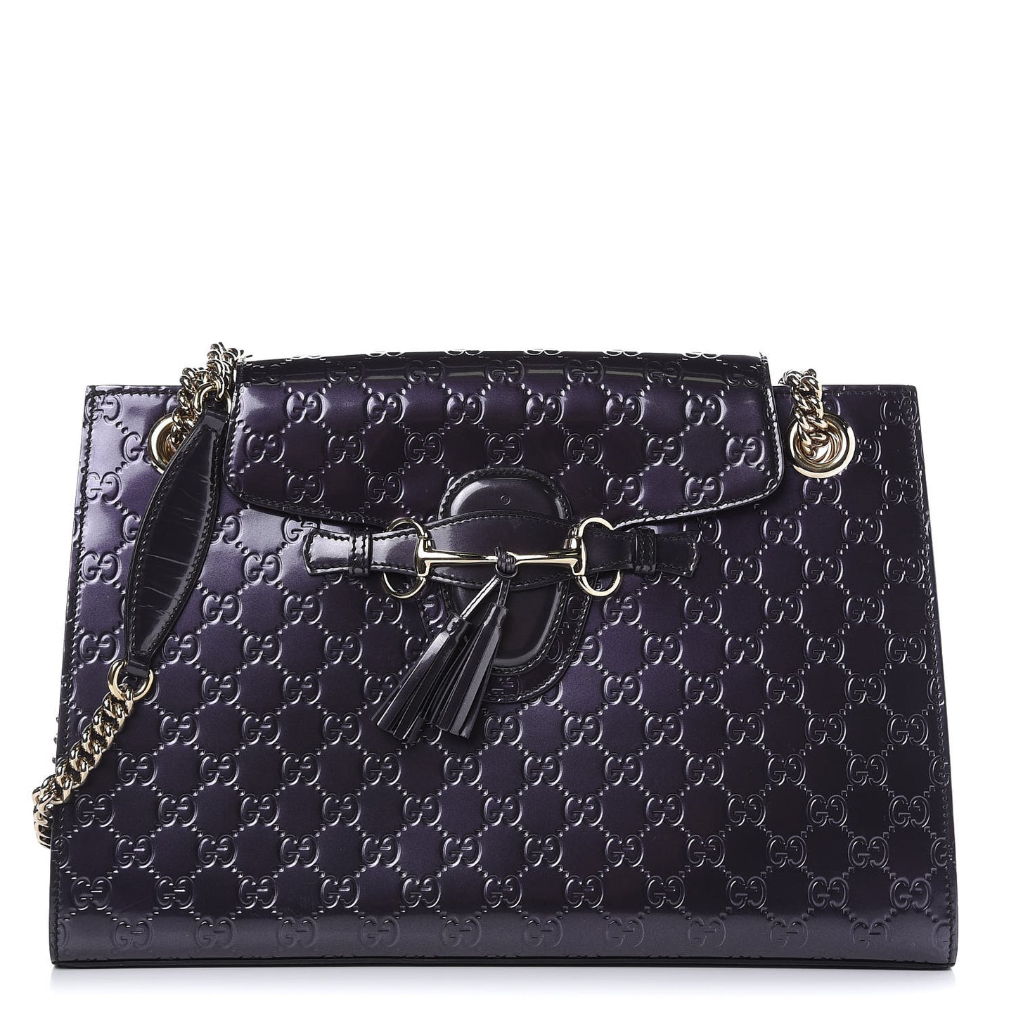 Shine Guccissima Large Emily Chain Shoulder Bag Melanzana
