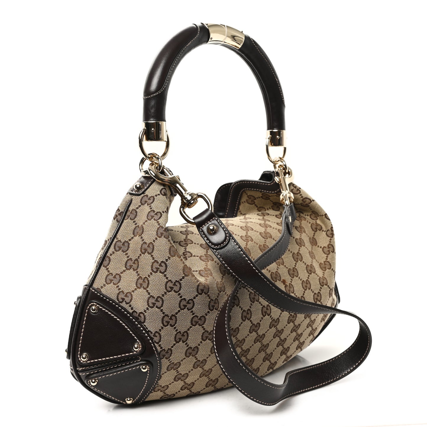 Monogram Medium Indy Top Handle Hobo Dark Brown