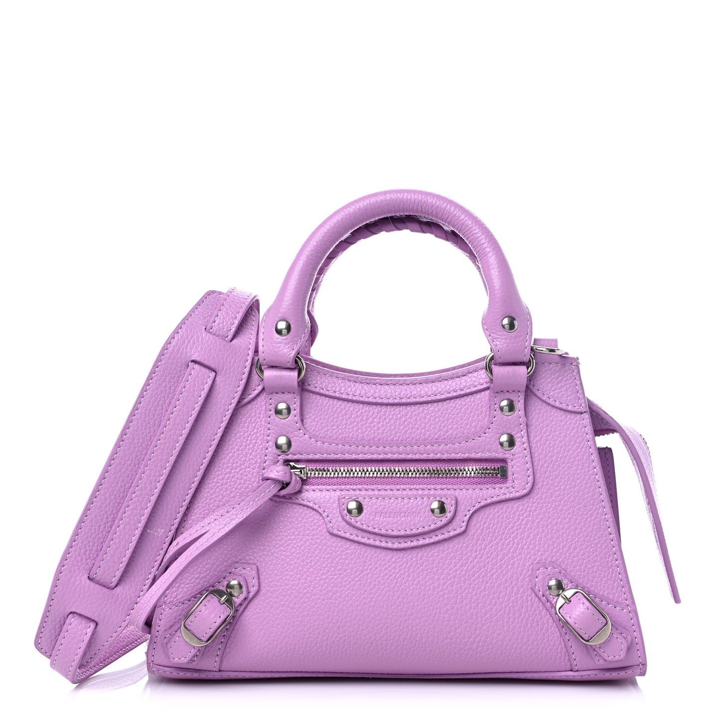 Grained Calfskin Neo Classic Silver Hardware Mini City Lilac