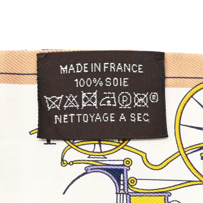 Hermes Silk Les Voitures Nouvelles Twilly Bleu Beige Rouge H 4 of 4
