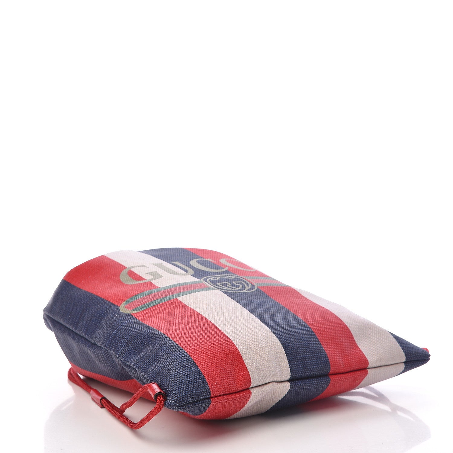 Gucci Canvas Logo Sylvie Stripe Drawstring Backpack Red 4 of 12