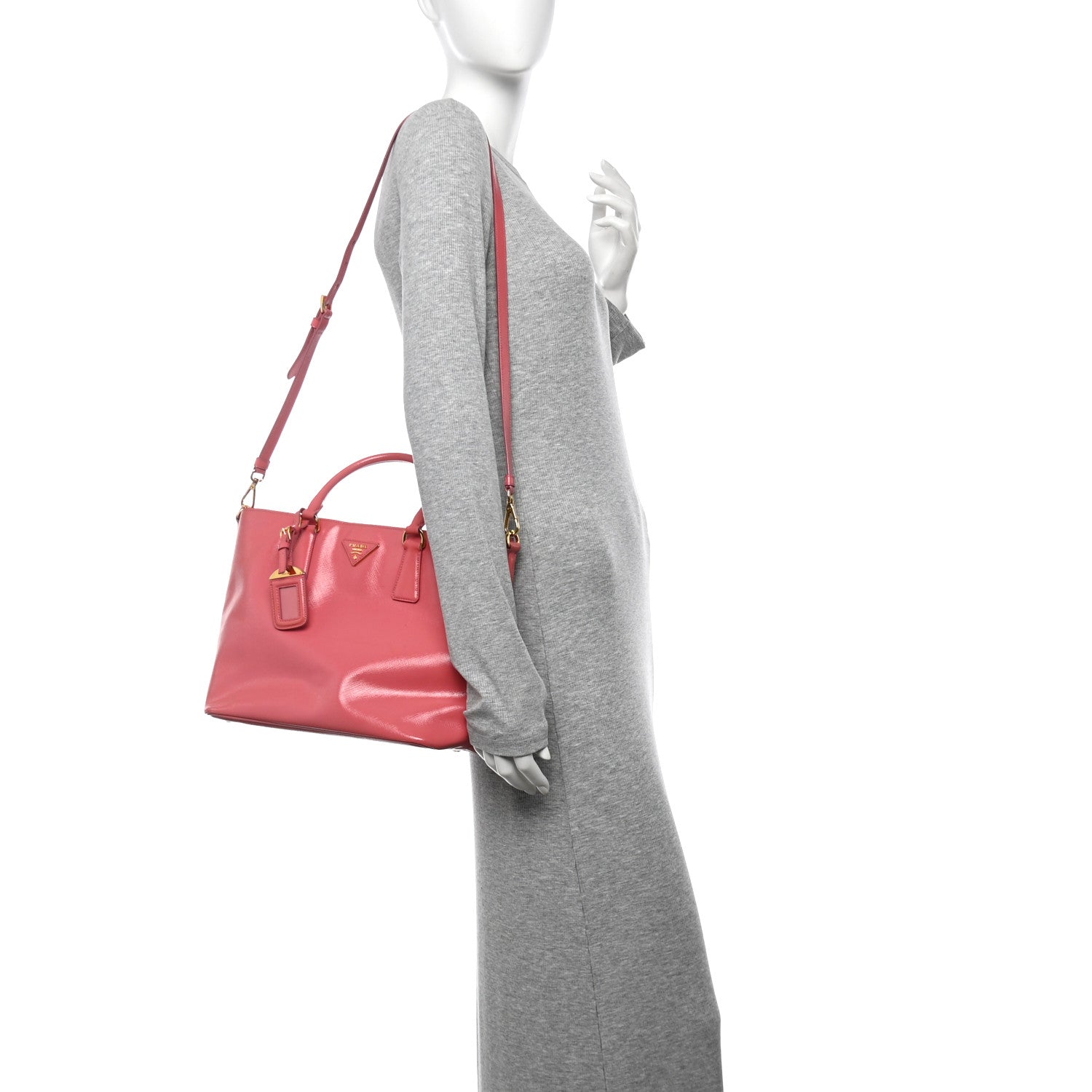 Prada Saffiano Vernice Galleria Shopping Tote Begonia 2 of 16