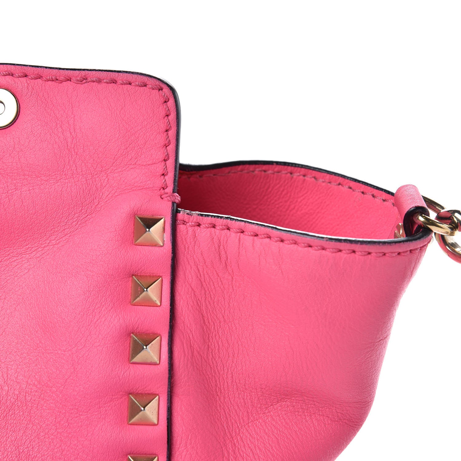 Valentino Garavani Vitello Small Rockstud Tote Fuxia Fluo 12 of 14