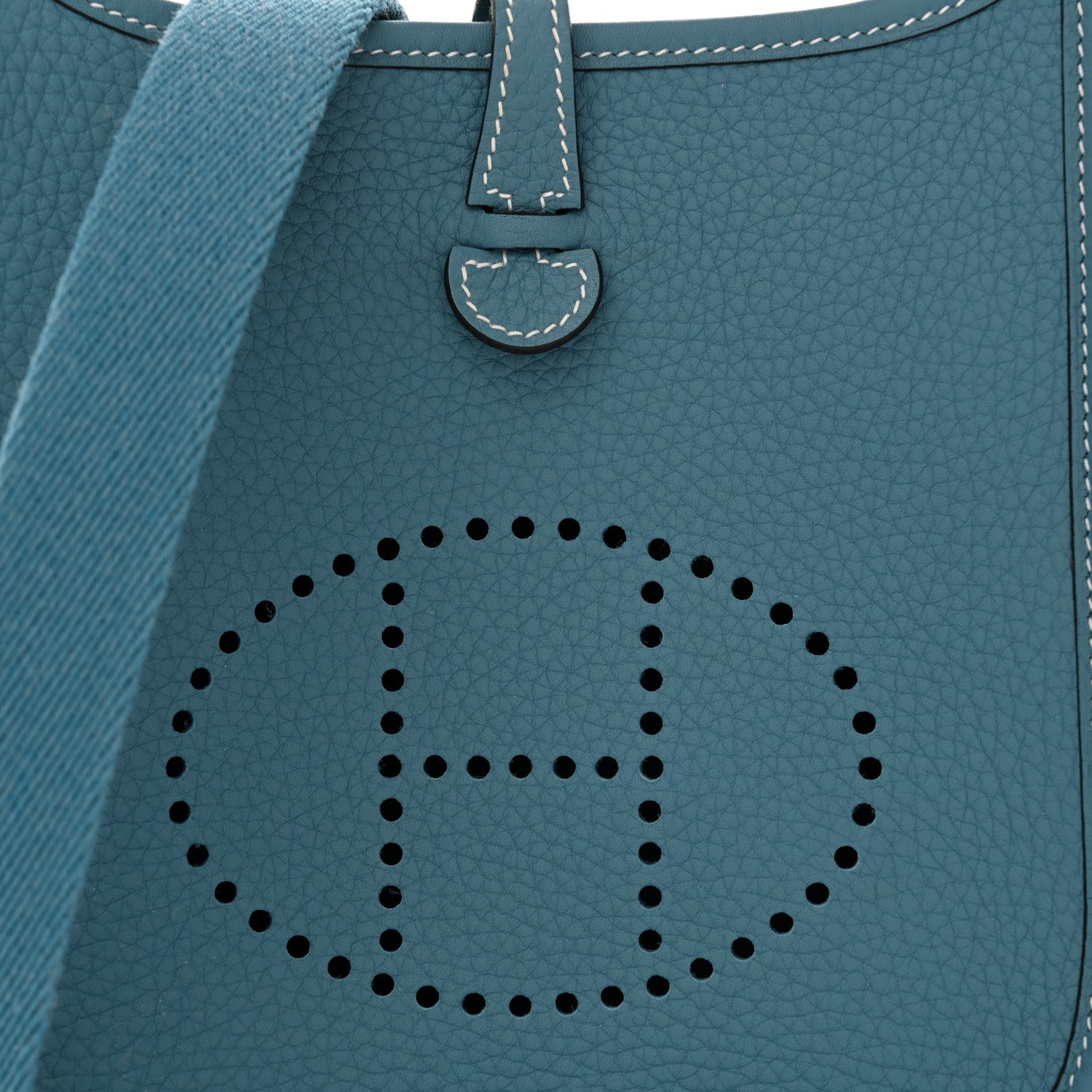 Hermes Taurillon Clemence Evelyne TPM New Blue Jean 8 of 11