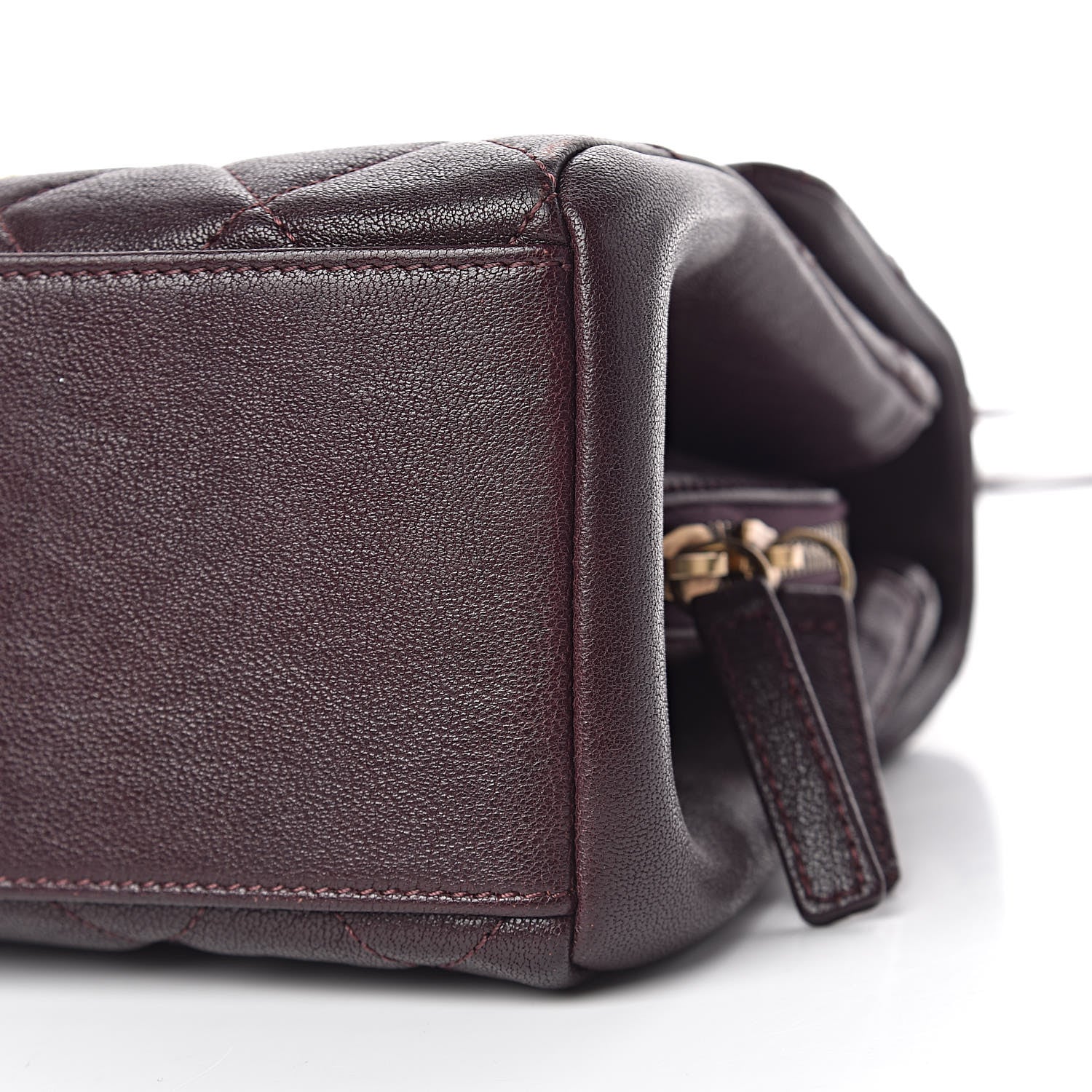 Chanel Shiny Sheepskin Quilted Small Trapezio Flap Dark Burgundy 9 of 11