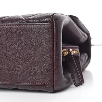 Chanel Shiny Sheepskin Quilted Small Trapezio Flap Dark Burgundy 9 of 11