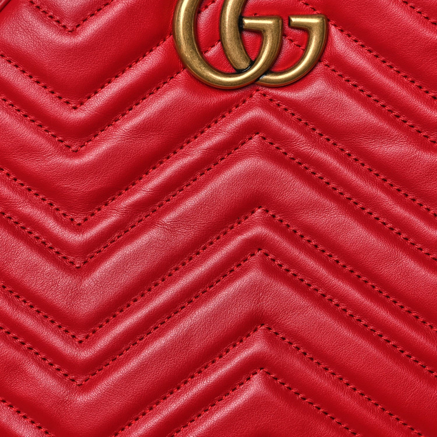 Gucci Calfskin Matelasse GG Marmont Dome Backpack Hibiscus Red 12 of 13