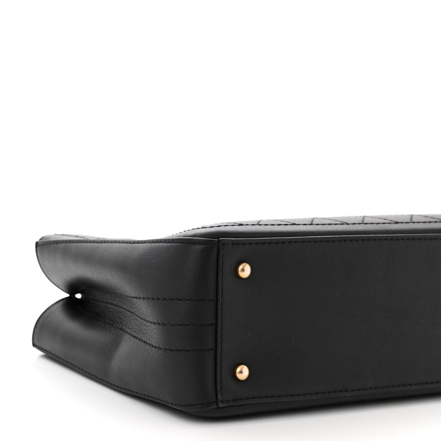 Bullskin Stitched Bi-Color Medium Shopping Tote Black