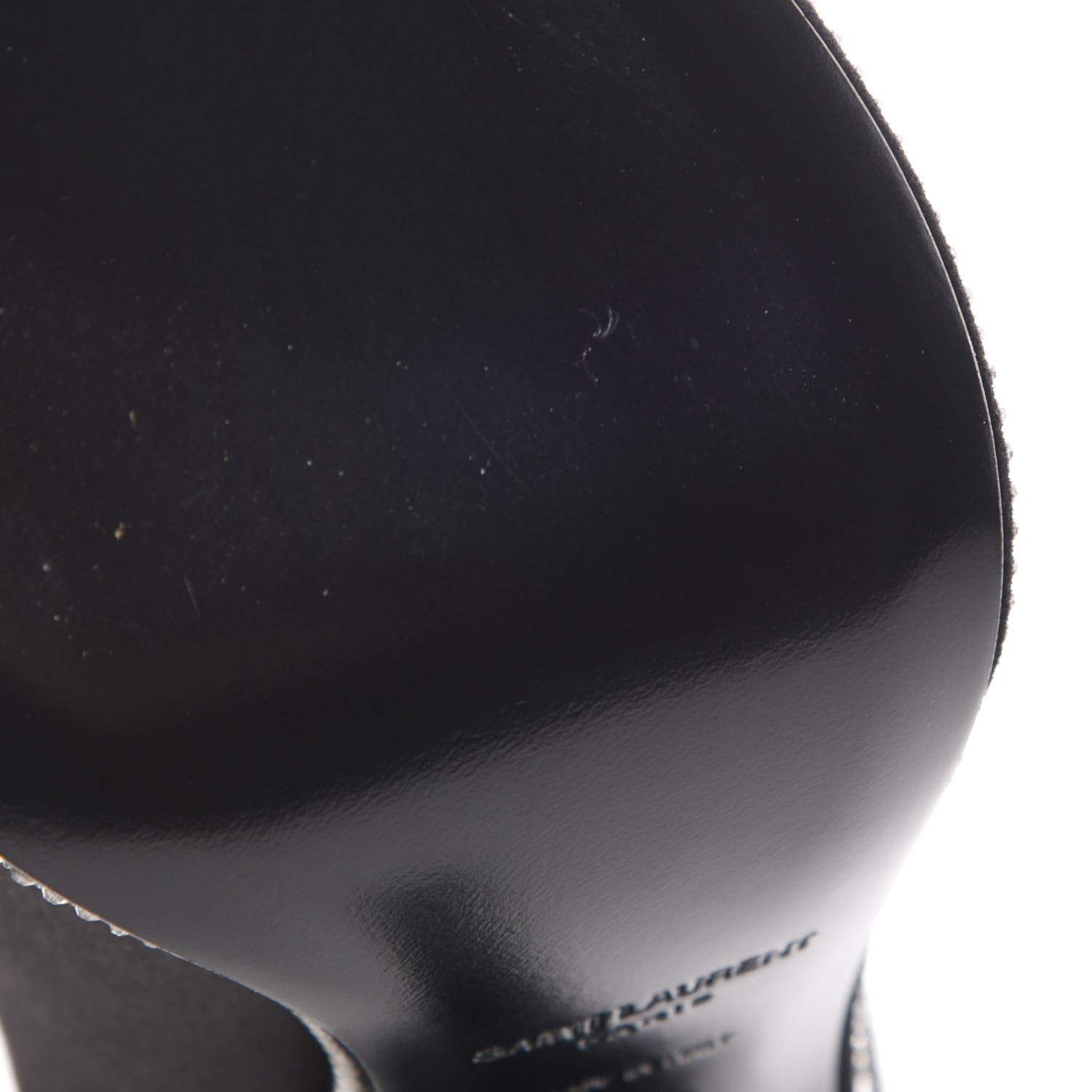 Saint Laurent Satin Crystal Embellished Freja 105 Pumps 38.5 Black 9 of 10