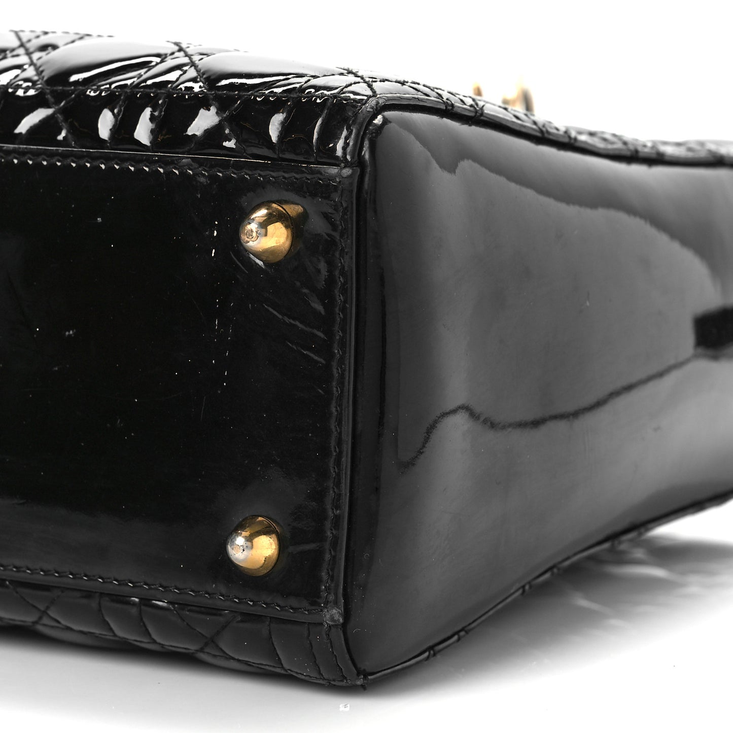 Patent Cannage Large Lady Dior Black