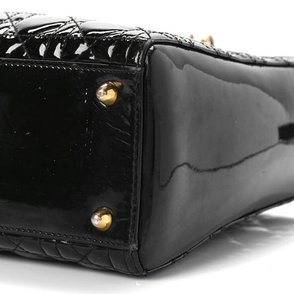 Christian Dior Patent Cannage Large Lady Dior Black 9 of 11