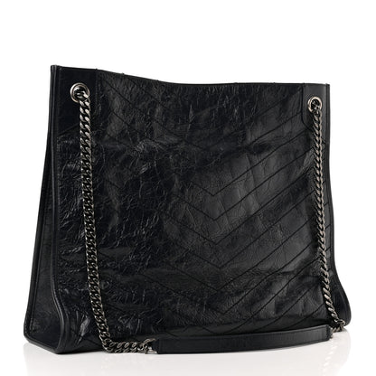 Saint Laurent Crinkled Calfskin Matelasse Monogram Niki Shoulder Bag Deep Marine 3 of 10