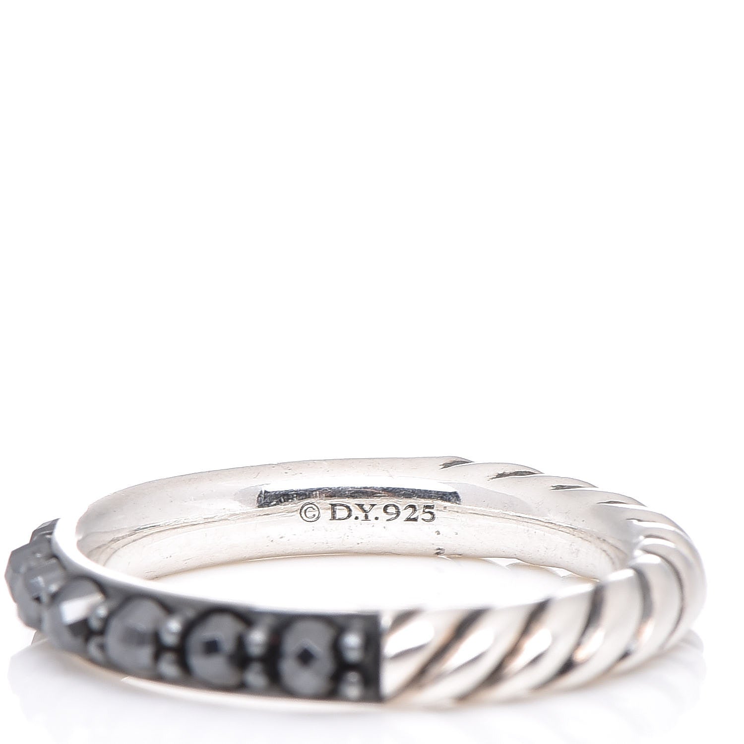 David Yurman Sterling Silver Hematine Cable Berries Ring 49 5 4 of 5