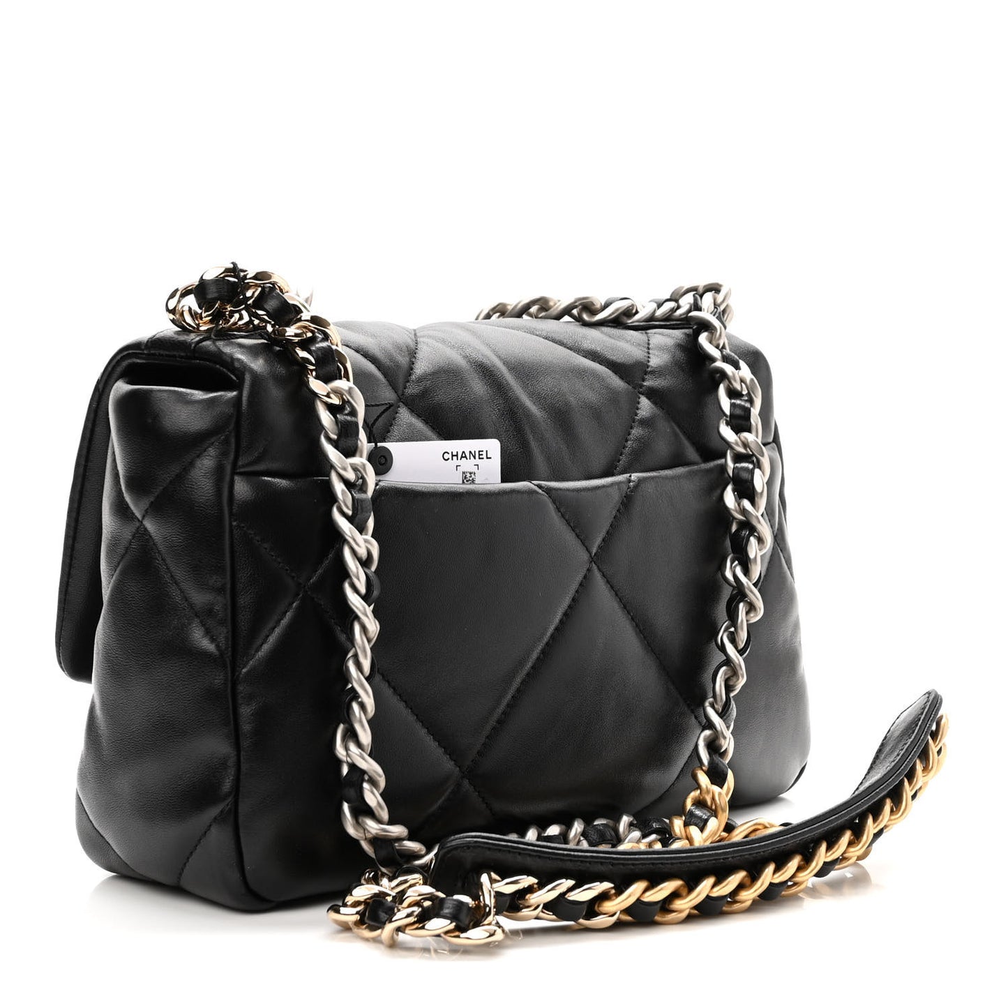 Lambskin Quilted Medium Chanel 19 Flap Black