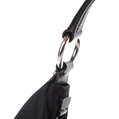 Prada Tessuto Nylon Saffiano Hobo Black 9 of 13