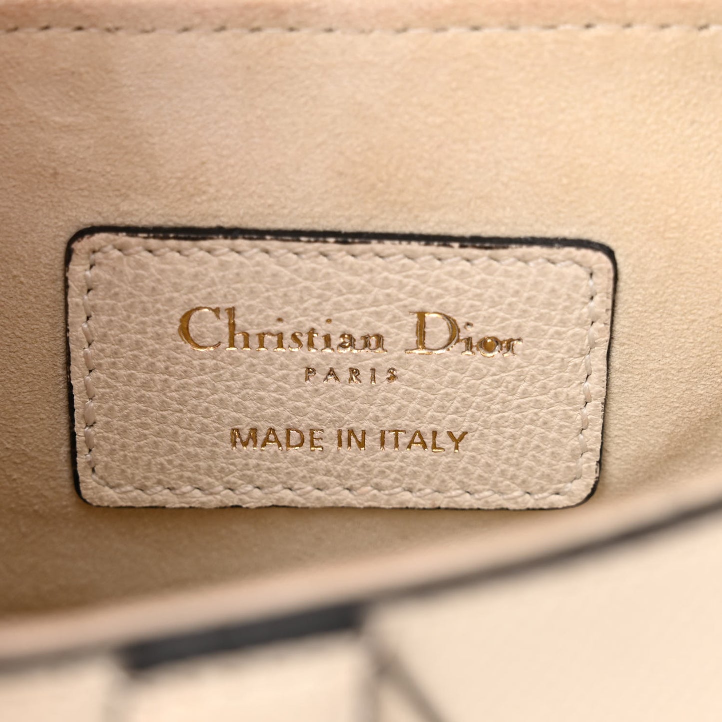 Grained Calfskin Mini Saddle Bag White