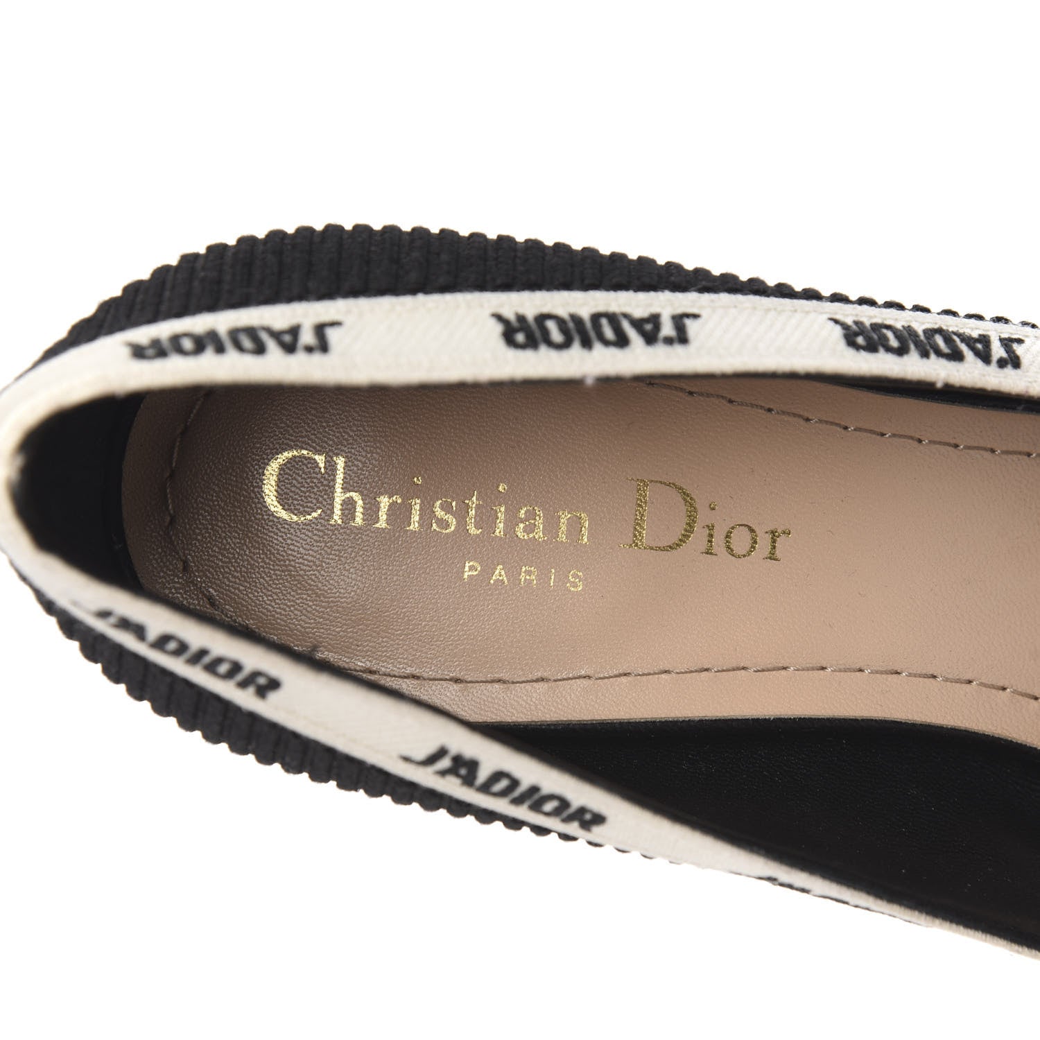 Christian Dior Technical Canvas Ribbon Embroidered J'Adior 65mm Pumps 38 Black 7 of 8