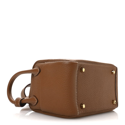Hermes Taurillon Clemence Mini Lindy 20 Gold 4 of 10