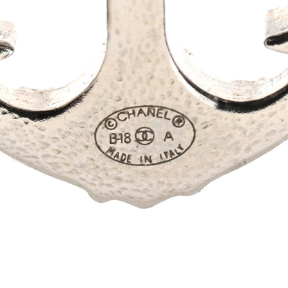 Chanel Crystal CC Anchor Earrings Silver 3 of 5