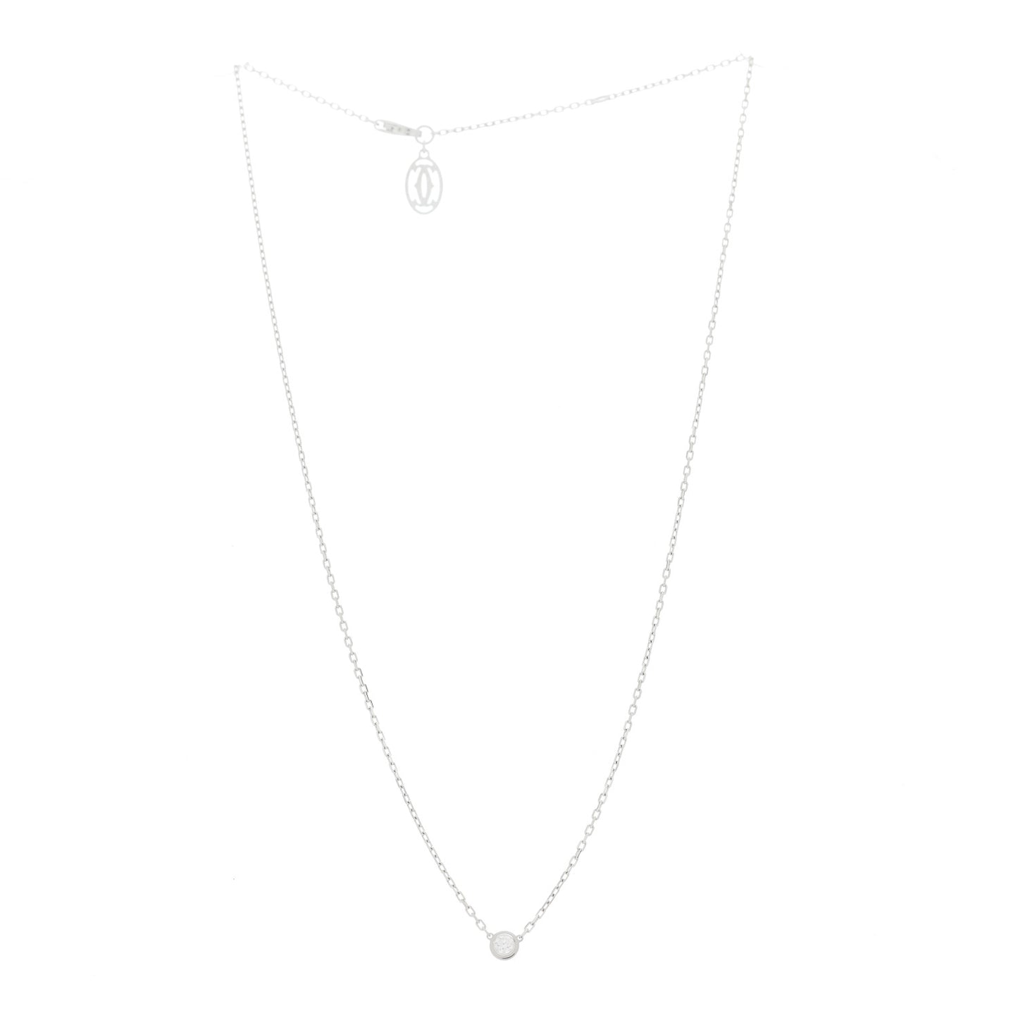 18K White Gold Diamond SM D'Amour Pendant Necklace