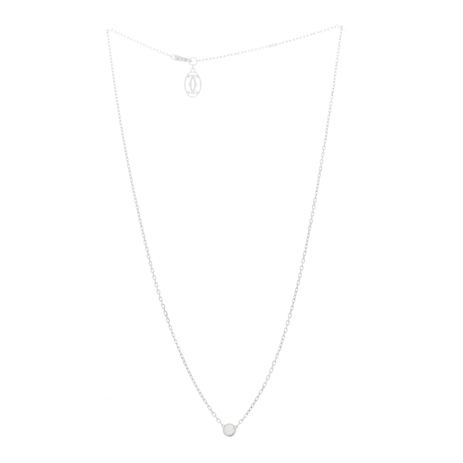 Cartier 18K White Gold Diamond SM D'Amour Pendant Necklace 3 of 7