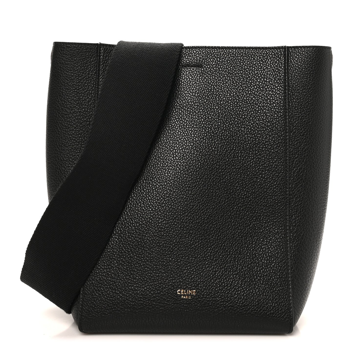 Soft Grained Calfskin Small Sangle Bucket Bag Black