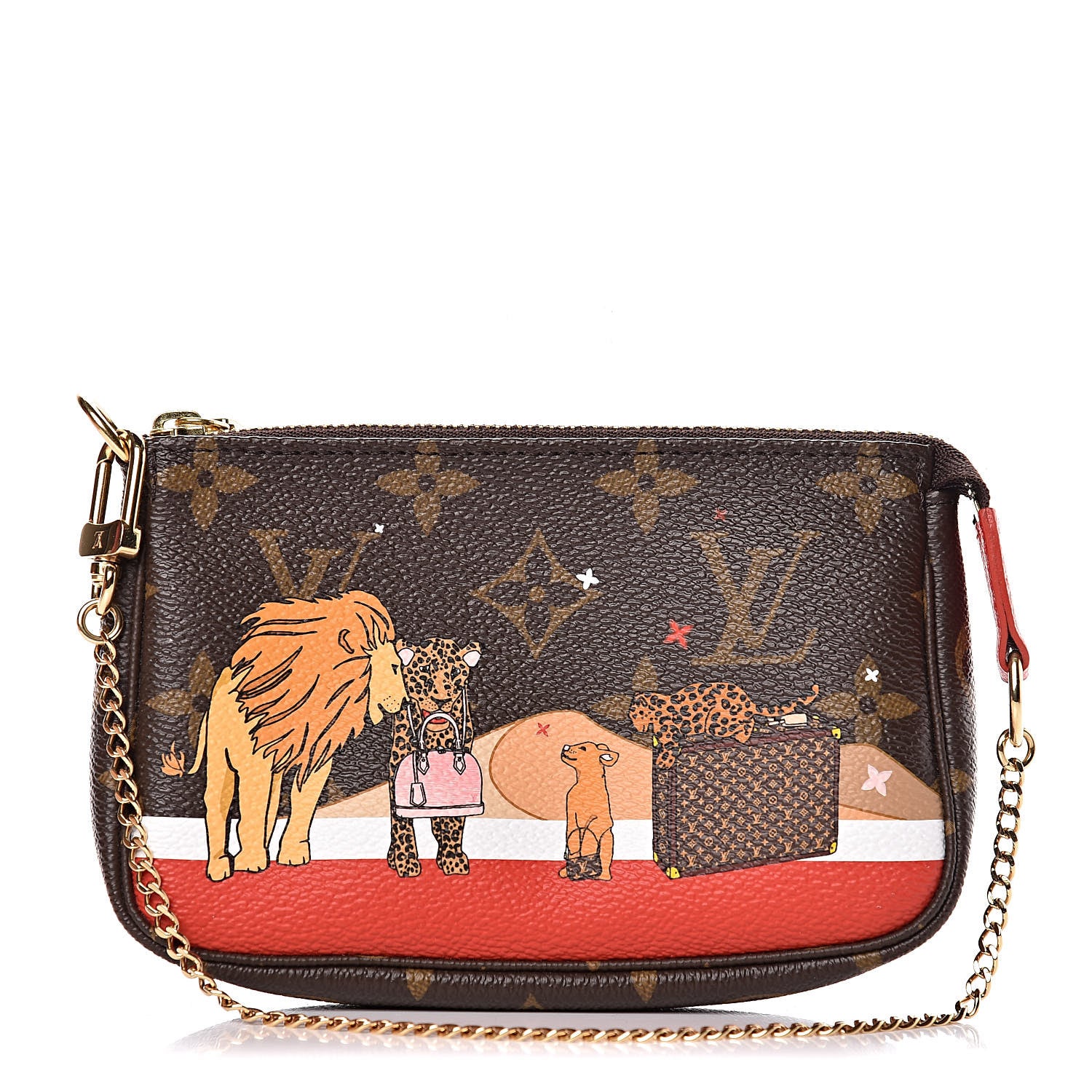 Louis Vuitton Monogram 2018 Christmas Animation Mini Cats Pochette Accessories 1 of 8