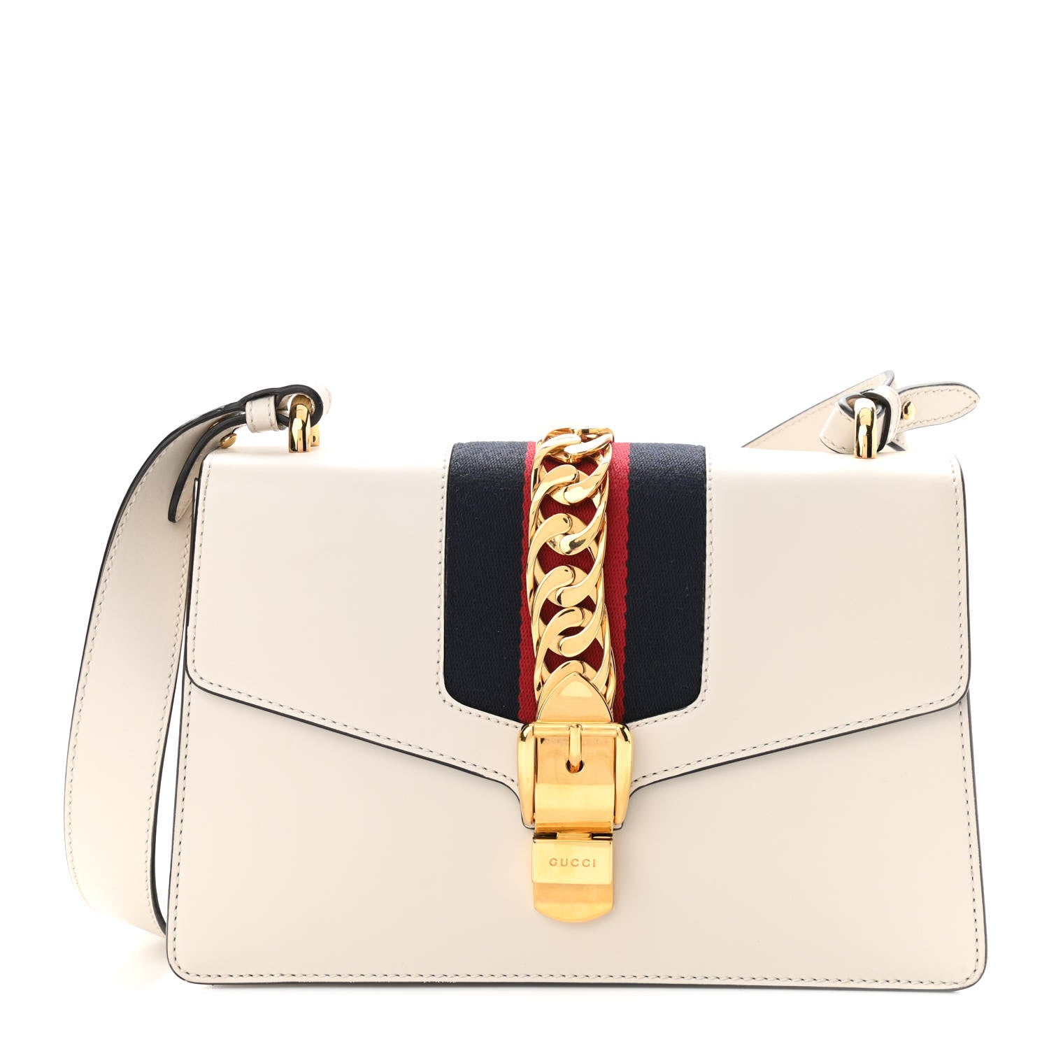 Gucci Calfskin Small Sylvie Shoulder Bag Off White 1 of 10