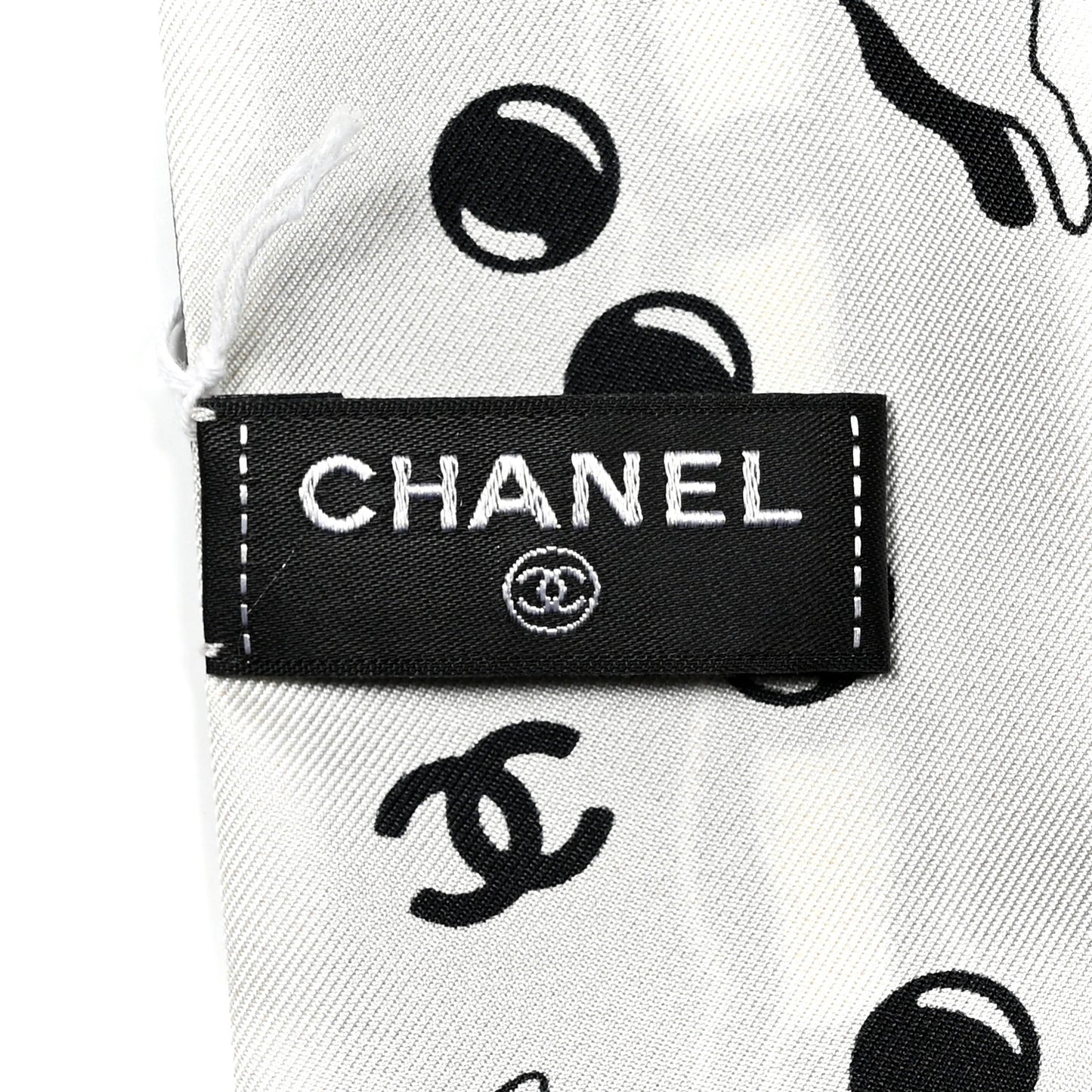 Silk CC Puppies Slim Bandeau Scarf Black Ecru
