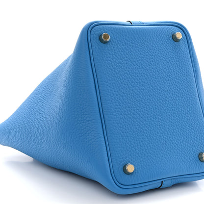 Hermes Taurillon Clemence Picotin Lock 18 PM Bleu Zanzibar 9 of 11