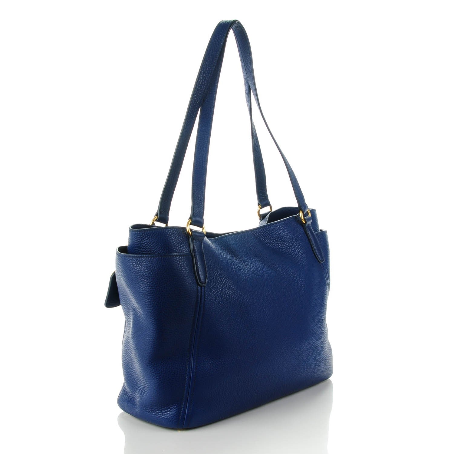 Prada Vitello Daino Side Pocket Shoulder Bag Inchiostro 3 of 8