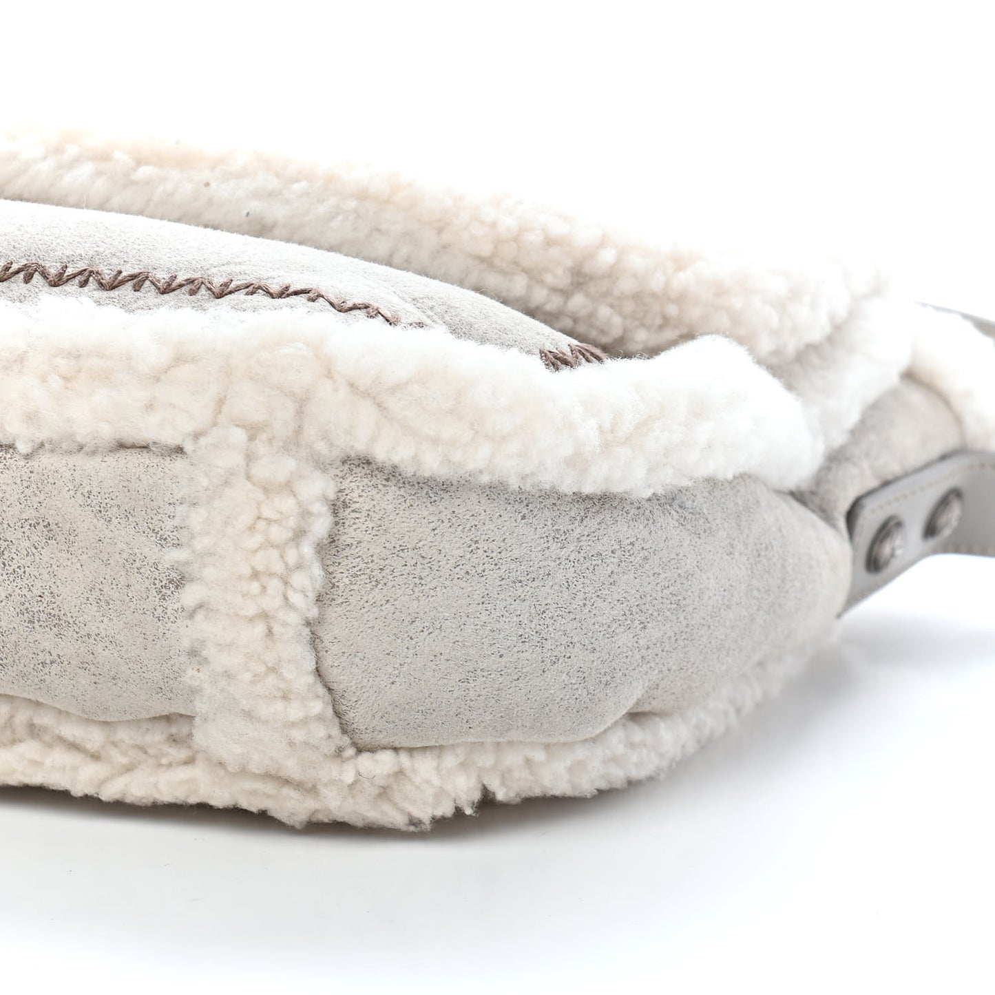Shearling Lambskin Messenger Bag Grey