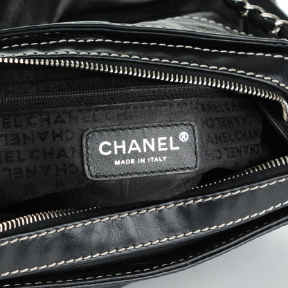 Chanel Lambskin Lax Accordion Hobo Black 6 of 9