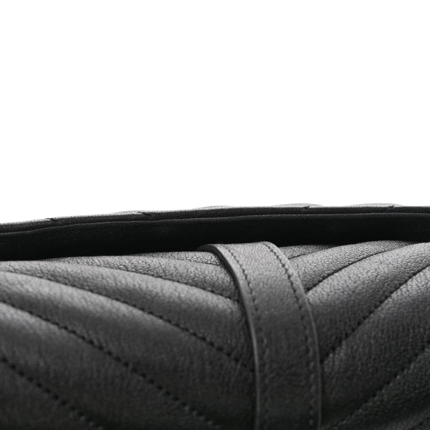 Sheepskin Matelasse Chevron Monogram Medium College Bag Black