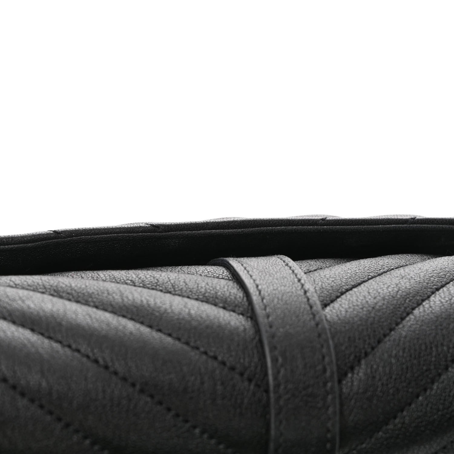 Saint Laurent Sheepskin Matelasse Chevron Monogram Medium College Bag Black 15 of 15