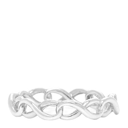 Tiffany Sterling Silver Narrow Infinity Band Ring 46 3.75 1 of 5