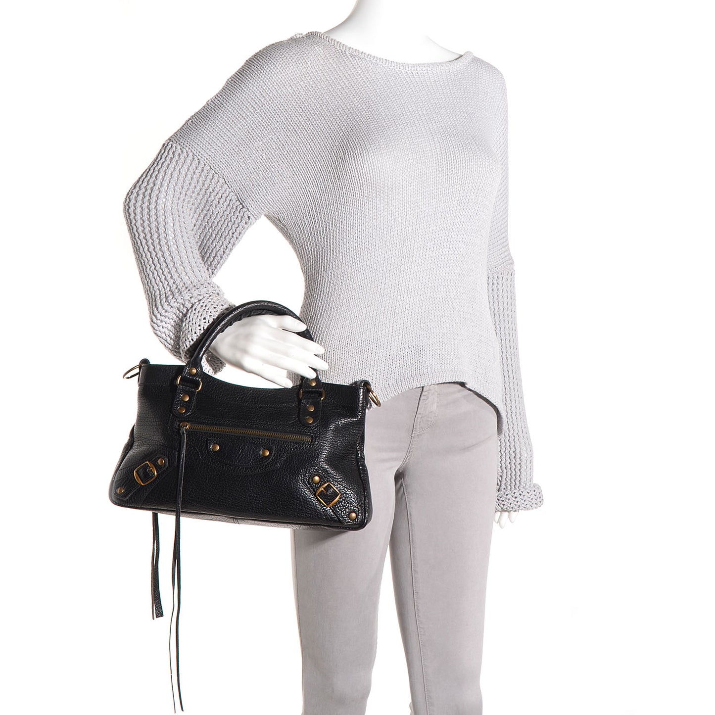 Pebbled Caribou Classic Hardware First Black