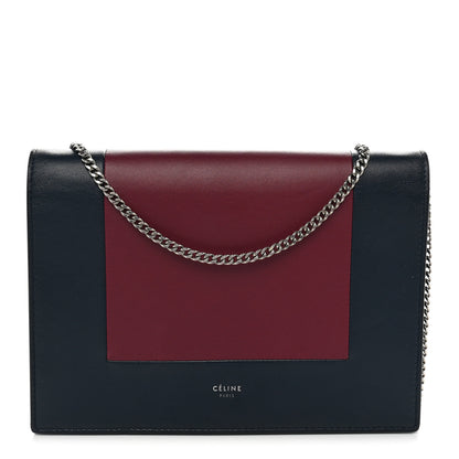 Celine Smooth Lambskin Frame Evening Chain Clutch Steel Blue Plum 1 of 11