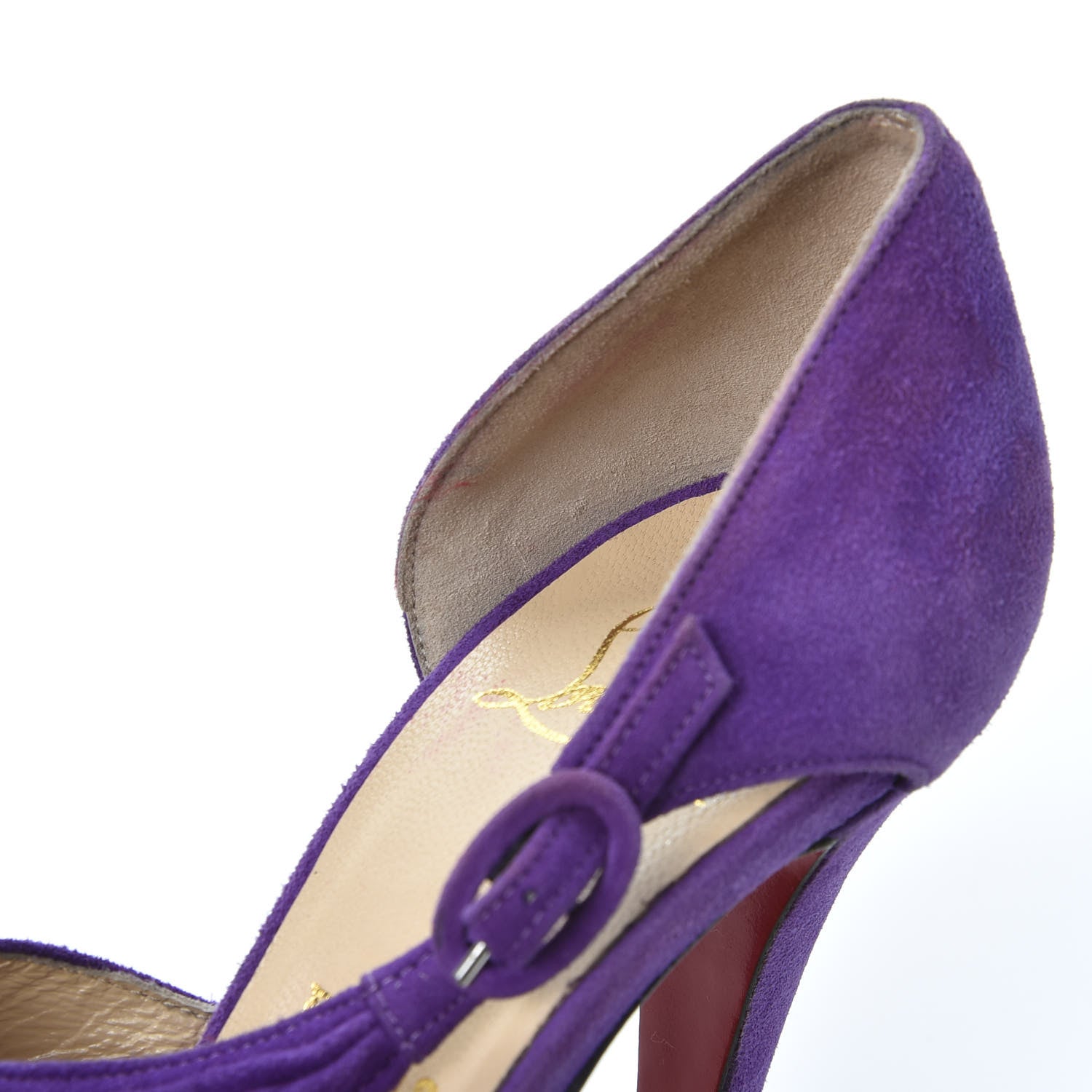 Christian Louboutin Suede Drapiday 120 Pumps 40.5 Violet 10 of 10