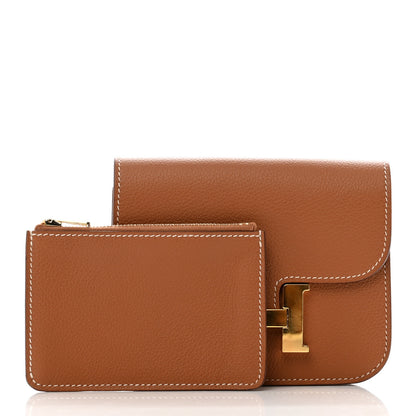 Hermes Evercolor Constance Slim Wallet Gold 3 of 7