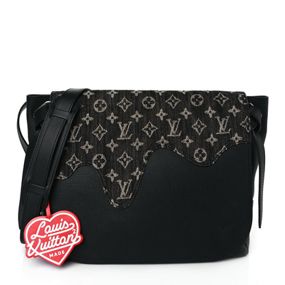 Louis Vuitton X NIGO Taurillon Monogram Denim Drip Besace Tokyo Black 1 of 9
